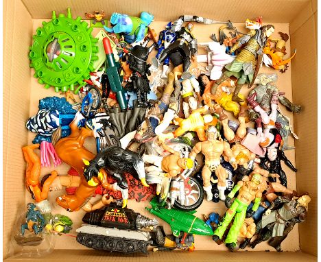 Quantity of loose mixed action figures &amp; vehicles, to include The Lord of the Rings, WWE/WWF, The Pirates of the Caribbea