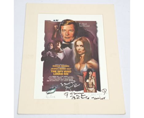James Bond 007 The Spy Who Loves Me signed mounted lithograph, signed by Shane Rimmer &amp; Caroline Munro.&nbsp; NO COA or p