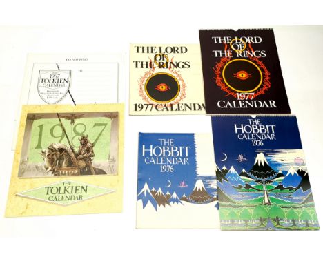 The Lord of the Rings / J.R.R. Tolkien vintage calendars x 3, to include The Hobbit 1976, The Lord of the Rings 1977 &amp; Th