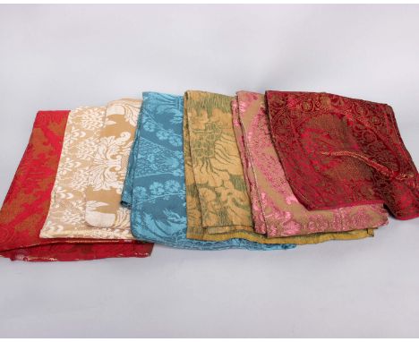 A quantity of early 19th Century to mid 20th Century Orlando Projetti  Italian silk brocade, woven silk panels and metallic w
