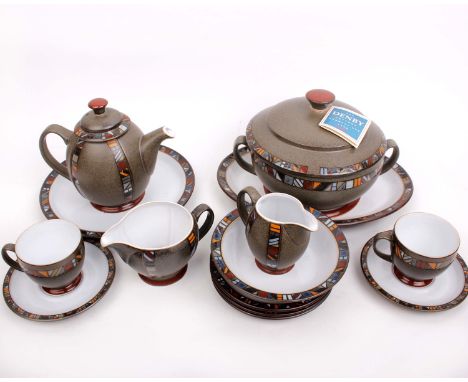 A Denby Marrakesh four piece dinner service and tea set together with other items of Denby pottery. 