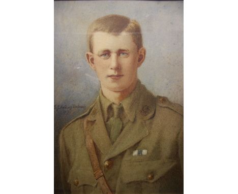 Emily Jane Harding Andrews (English, fl. 1877-1898)Portrait of a Young Man, possibly of John Harding MC Royal Artillery Water