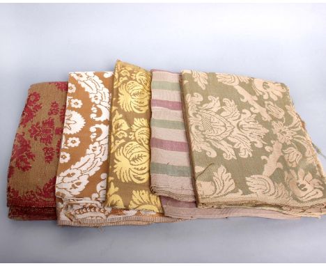 A collection of early to mid 20th Century Orlando Projetti  Italian brocade and silk samples from the Godalming Silk Weaving 