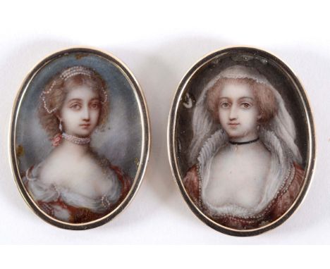 ENGLISH SCHOOL 19TH CENTURY Miniature portrait of Blanch (sic.) Somerset,Baroness Arundel of Wardour ob.1649, head & shoulder