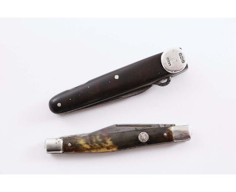 AN EARLY 20TH CENTURY STEEL & MOUNTED TORTOISESHELL POCKET MULTI-TOOL with a button hook, two penknife blades, a nail file, a