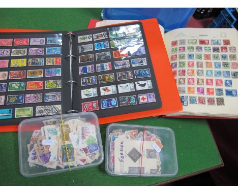 Two Stamp Albums of Mint and mainly Used GB Commonwealth and World Stamps, and two plastic containers of World stamps, mainly