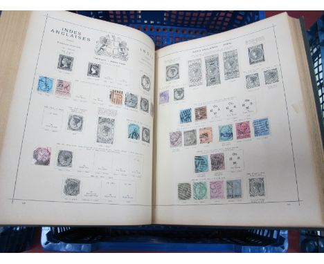 A Richard Senf Illustrated Stamp Album 1840-1890's, includes G.B line engraved and surface printed to mint Jubilee edition. T