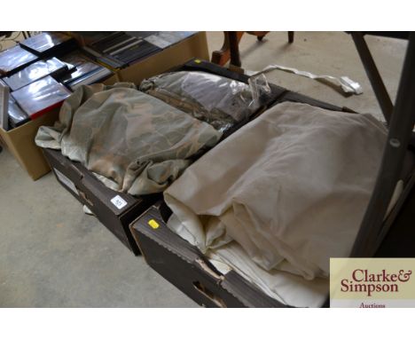 Two boxes of various curtains 