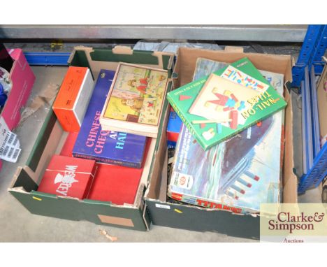 Two boxes containing vintage games and puzzles etc