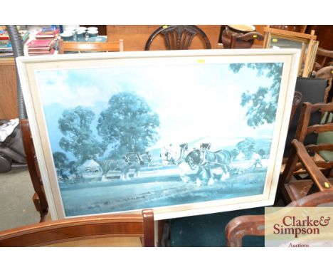 A colour print depicting Plough Team
