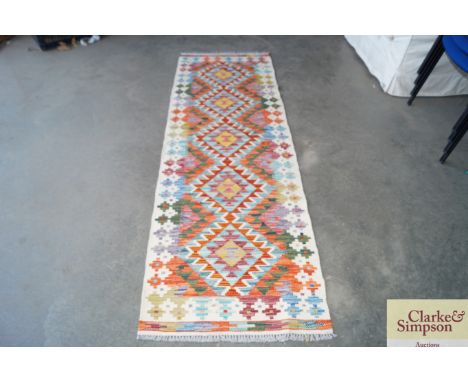 An approx. 2'1" x 6'7" Chobi Kelim runner