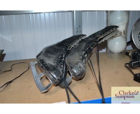A pair of vintage ice skates