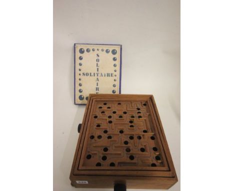 Vintage Games - Labyrintspel by Brio and boxed HPG Solitaire with marbles