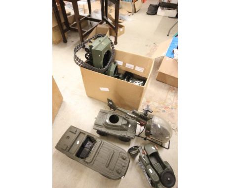 Six vintage Action Man vehicles including Cherilea