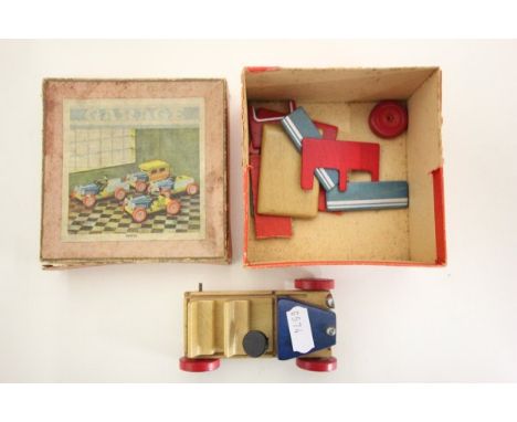 Vintage boxed wooden toy car in 'Garage' box