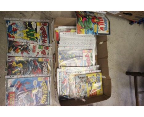 Collection of vintage comics mainly Marvel Spider-Man Weekly and The Mighty World of Marvel plus two Creepy Worlds