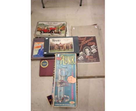 Collection of vintage board games including Scrabble, SS Van Dines Great Detective Game, Motor Races (made in Germany) etc