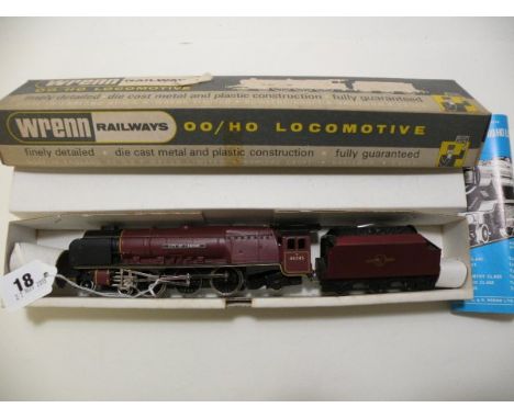 Boxed OO gauge Wrenn W2226 4-6-2 City BR 'City of London' engine in maroon with paperwork vg in vg box