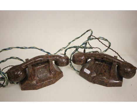 Pair of Chad Valley Bakelite Interconnected Telephones