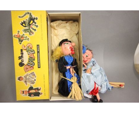 Boxed Pelham Puppet The Queen plus Witch Pelham Puppet both vg
