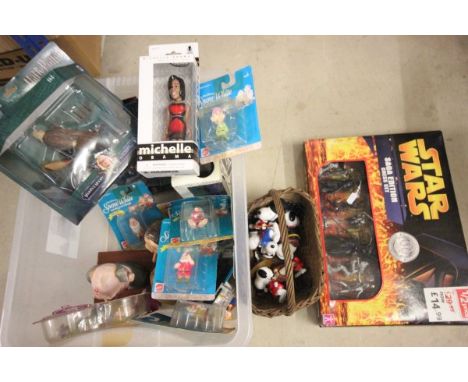 Collection of Character Figures including Three Boxed Jailbreak Collective 'Michelle Obama' Action Figures. Set of Mattel Wal