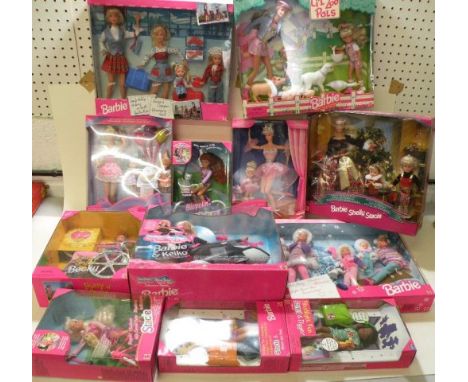 Barbie - Twelve Boxed Mattel  Sets - Stacie Bicyclin', Whitney Bicyclin, Share a Smile Becky, Stace & Winnie the Pooh Flashli