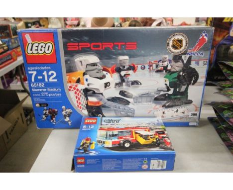 Boxed Lego Sports NHL Ice Hockey (unchecked) and a boxed Lego City 60002 Fire Engine (sealed bag)