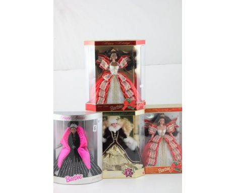 Barbie - Four Boxed Mattel 'Happy Holiday Special Editions' Barbie Dolls