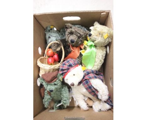 Six Steiff Teddy Bears in good condition including Winter Bear, Thursday's Bear, 1907 Classic, Spring Bear, Autumn Bear and o