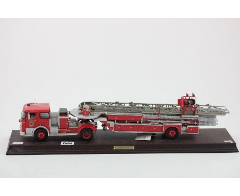 Franklin Mint 1965 Seagrave Fire Engine on stand with plaque
