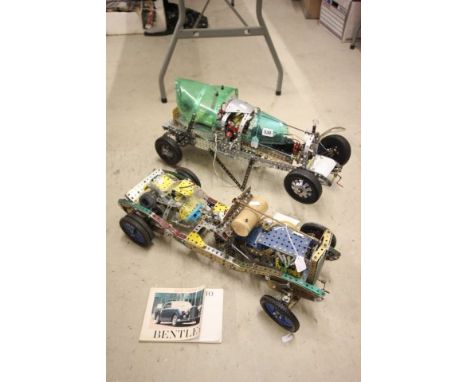 Two very well made large vintage Meccano vehicles both approximately 24" in length plus another smaller Meccano car