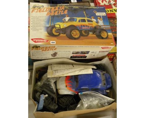 Boxed Kyosho 1:10 remote control Field Baja Beetle, built, fuel powered with r/c unit