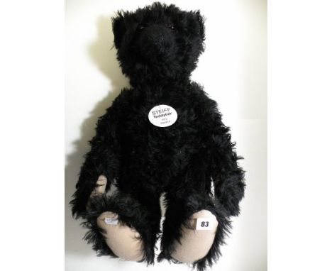 Boxed Steiff Teddy Bear 1912 Replica, black, 70cm in excellent condition with certificate and in original paper