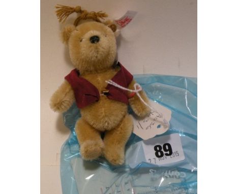 12cm Winnie the Pooh Teddy Bear by Steiff with button and tag limited to 2001 Production No 02048