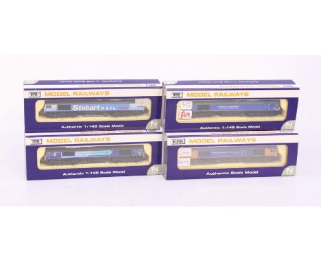 Dapol: A collection of three boxed Dapol, N Gauge locomotives to comprise: Class 66 Low Emission DRS 66417, ND-069B; Class 66