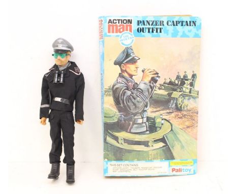 Action Man: An Action Man figure with Panzer Captain outfit, and original card packing. Appears in generally good condition, 