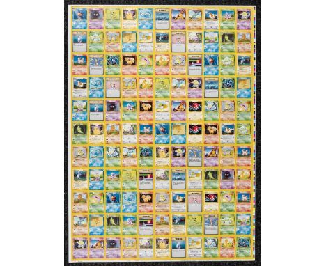 Pokemon: An uncut Pokemon printers sheet, 'Property of Wizards of the Coast - PM - BS1 - EN - Form 7 of 10 - Booster Commons 