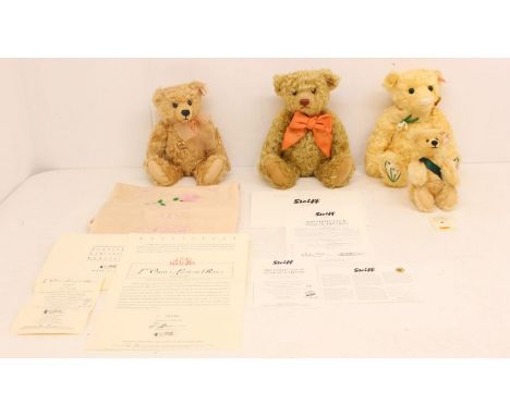 Steiff: A collection of four Steiff bears to comprise: 660436, Limited Edition 1291 of 1500; 420979, Limited No. 679; 661563,