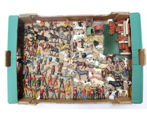 Britains: A good collection of assorted loose figures, mostly lead to include: Britains, Timpo, Johillco and other unnamed ex