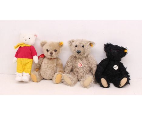 Steiff: A collection of four unboxed assorted Steiff bears to comprise: Rupert 690877, 011559, 000553 and 039942. General con