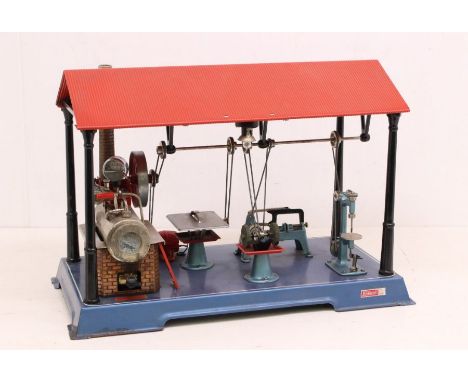 Wilesco: An unboxed Wilesco, Steam Engine Workshop (Dampfmaschine mit Werkstatt), Reference D141. Original box, general wear 