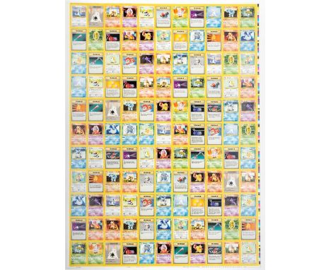 Pokemon: An uncut Pokemon printers sheet, 'Property of Wizards of the Coast - PM - BS1 - EN - Form 8 of 10 - Booster Uncommon