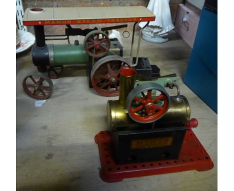A Mamod Steam Tractor, boxed, and a Mamod MM2 stationary engine, boxed. 