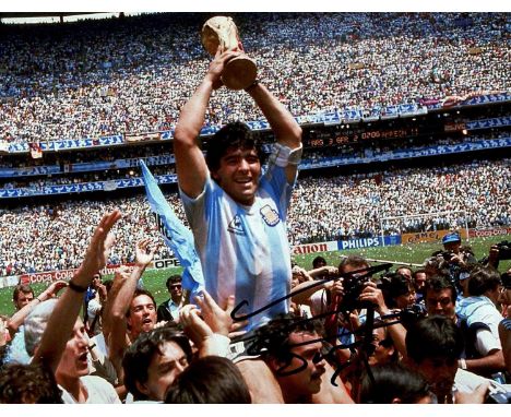 MARADONA DIEGO: (1960-2020) Argentine footballer. Signed colour 10 x 8 photograph of Maradona in a three-quarter length pose,