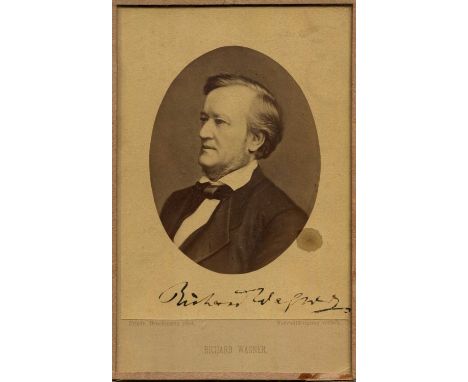 WAGNER RICHARD: (1813-1883) German composer. A good vintage signed sepia cabinet photograph, the sepia albumen print featurin