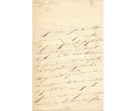 MOGADOR CELESTE: (1824-1909) Elisabeth-Celeste Venard, Countess of Chabrillan. French courtesan, dancer and writer. A.L.S., C