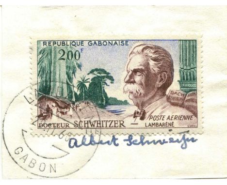 SCHWEITZER ALBERT: (1875-1965) Alsatian theologian, musician, philosopher &amp; physician, Nobel Peace Prize winner 1952. Blu