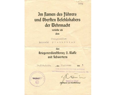 GREIM ROBERT RITTER VON: (1892-1945) German Field Marshal with the Luftwaffe during World War II. A Knight’s Cross winner wit