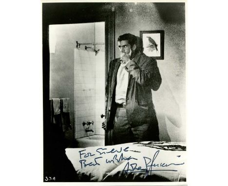 PERKINS ANTHONY: (1932-1992) American actor. Signed and inscribed 7 x 9 photograph of Perkins standing in a three-quarter len