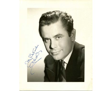 FORD GLENN: (1916-2006) Canadian actor. Vintage signed sepia 8 x 10 photograph of Ford in a head and shoulders pose. Signed i